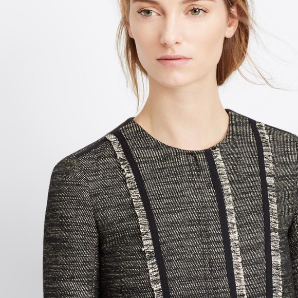 { Vince } - Fringe-Trim Boucle Jacket - Picture 4 of 5